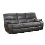 Pecos Double Reclining Sofa - Leather Gel Match - Grey